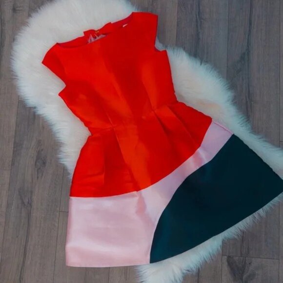NWOT KATE SPADE 'Do Wonders' Color Block Fit & Flare Dress - Picture 3 of 9